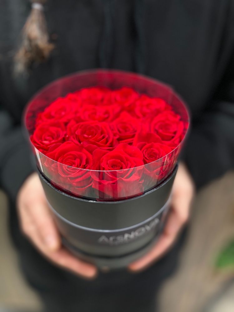box rose rosse stabilizzate e profumate